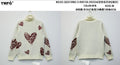 Cozy Heart Print Turtleneck Sweater