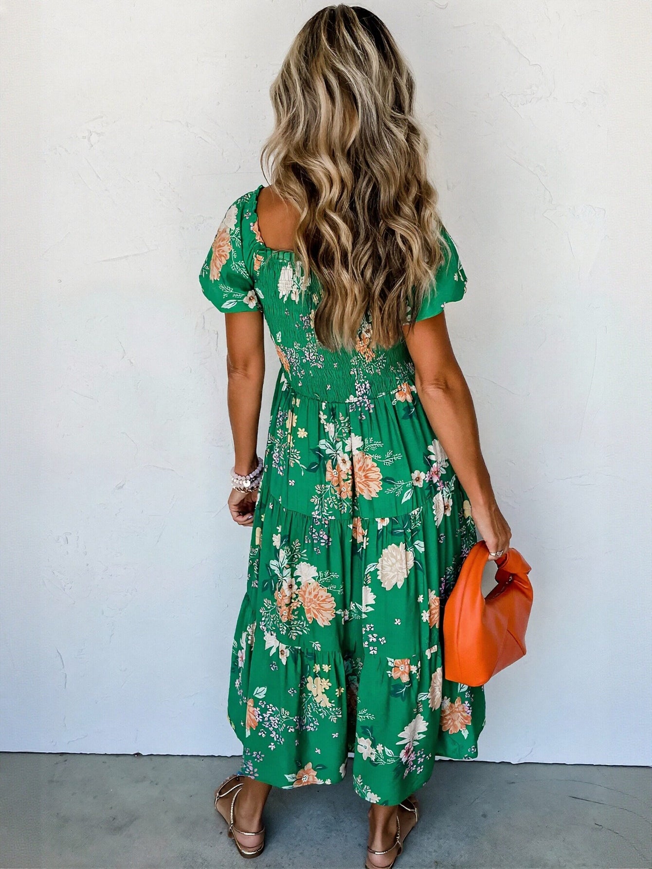 Floral Smocked Midi Dress