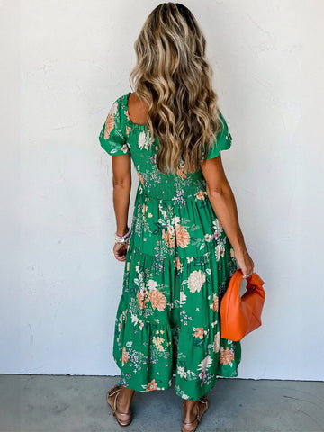 Floral Smocked Midi Dress