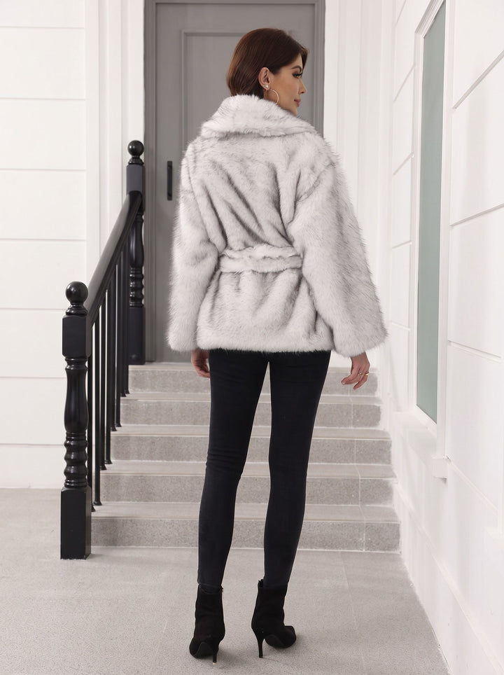 Luxury Plush Belted Faux Fur Coat