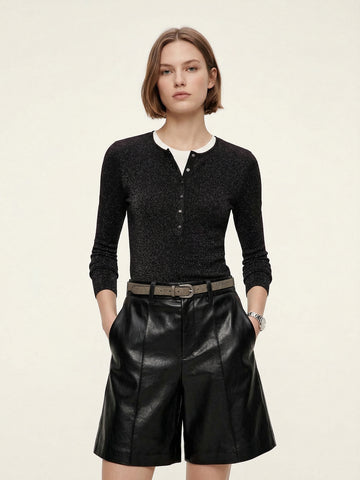 Lurex Detail Knitted Top