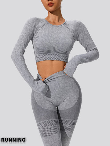 Seamless High Waisted Workout Leggings Set
