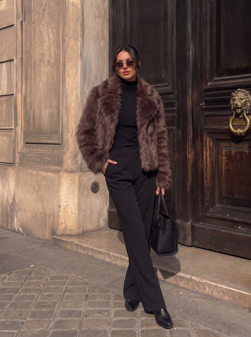 Cozy Cropped Faux Fur Coat
