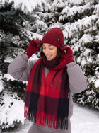 Cozy Ribbed Knit Winter Beanie 3-piece Set