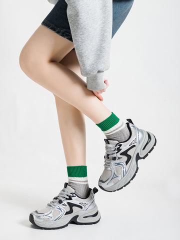 Chunky Sole Breathable Mesh Retro Sports Shoes[Note:Runs Small,Go One Size Up]
