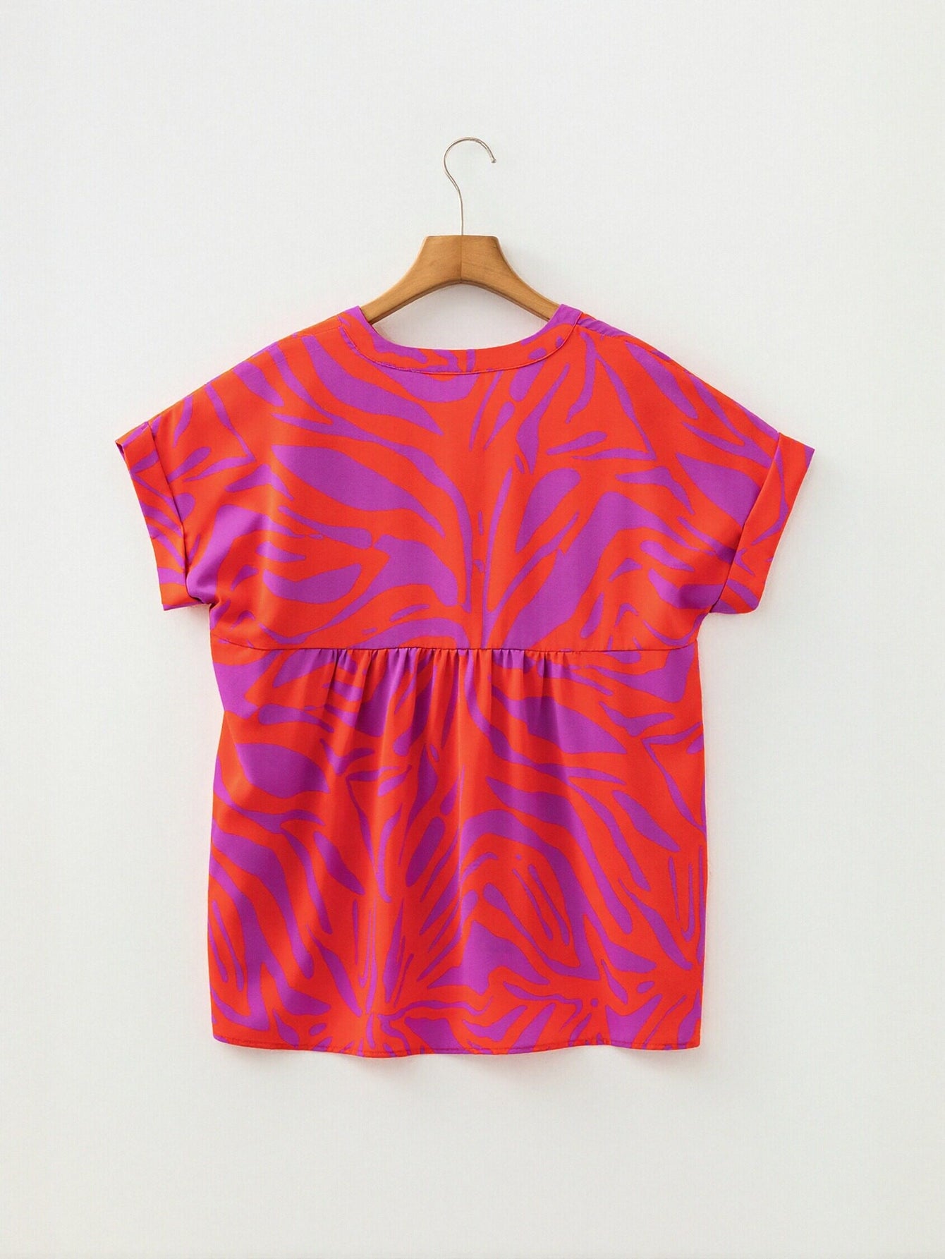 Casual Printed Short Sleeve Blouse