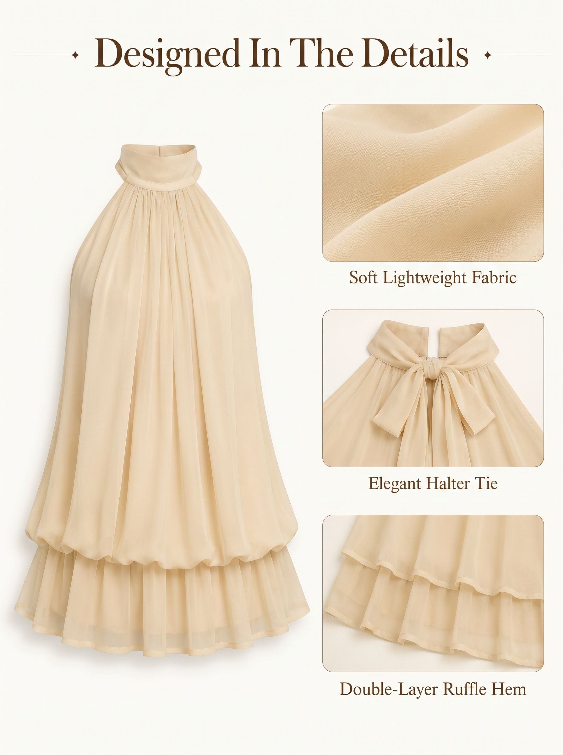 Chic Halter Neck Bubble Dress