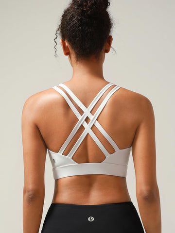 Criss Cross Strappy Yoga Sports Bra