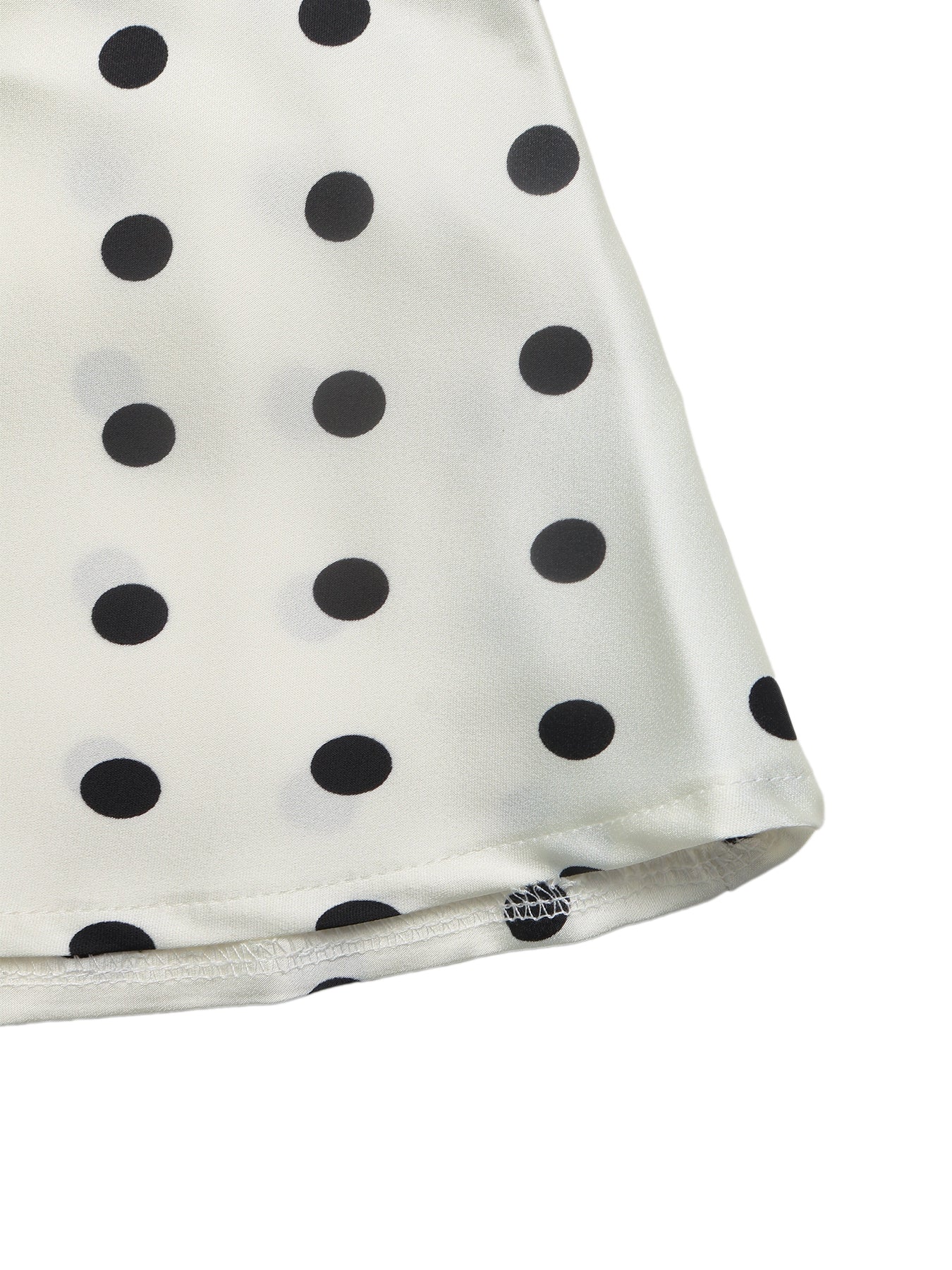 Elegant Polka Dot Satin Midi Skirt