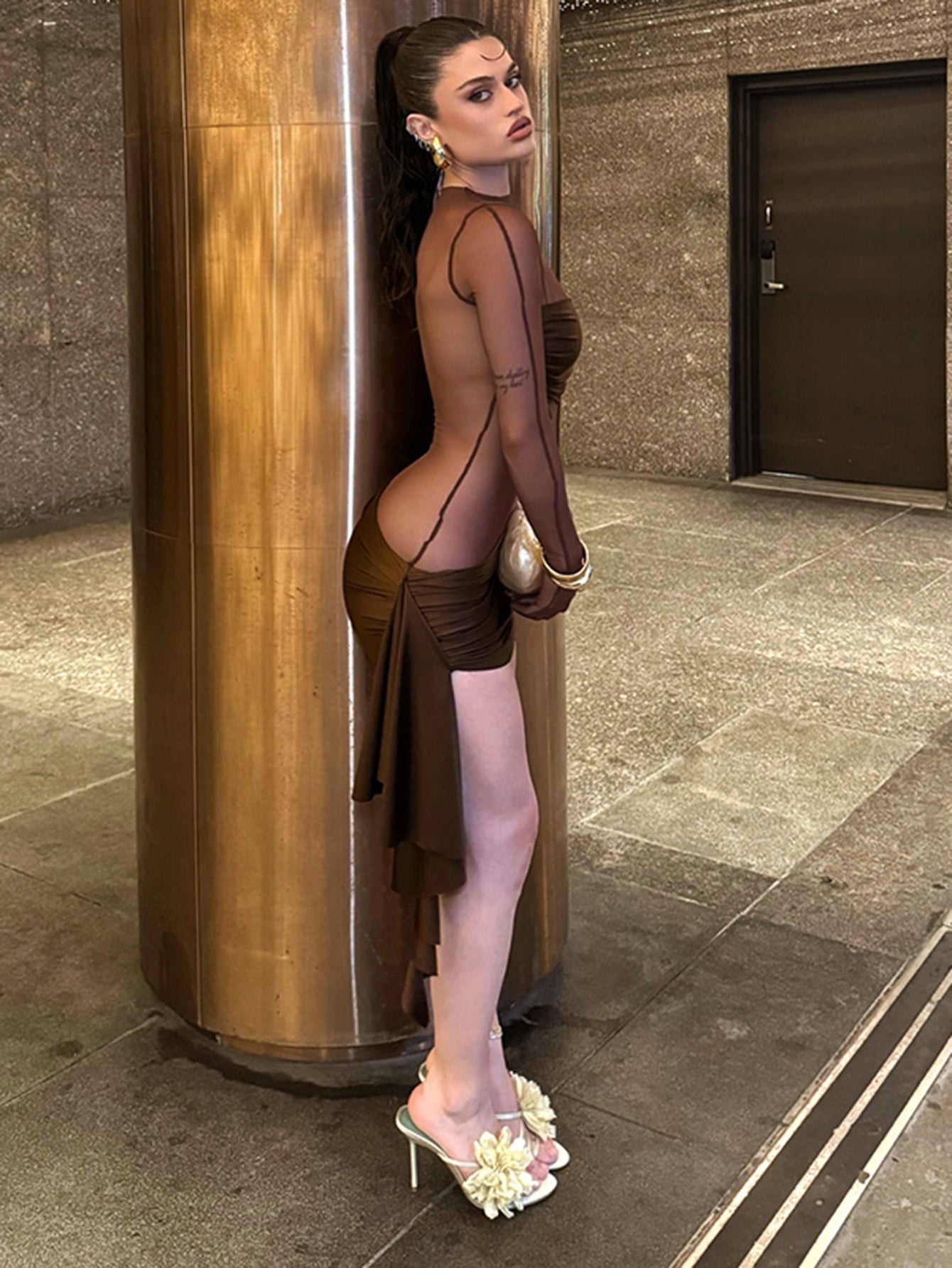 Sheer Mesh Light Thin Modern Mini Dress