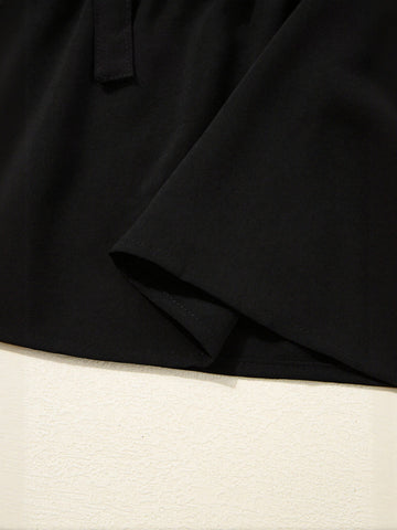 Tie Front Peplum Chiffon Blouse