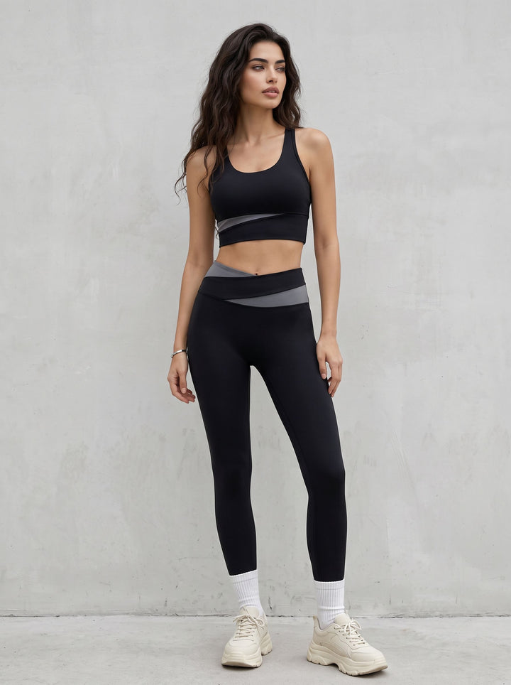 Colorblock High Waist Yoga Set