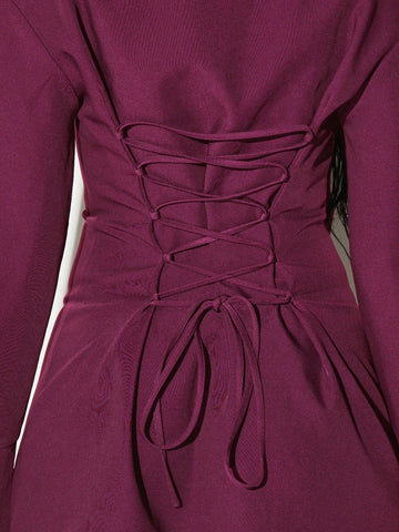 Tailored Tie Neck Shirt Dress