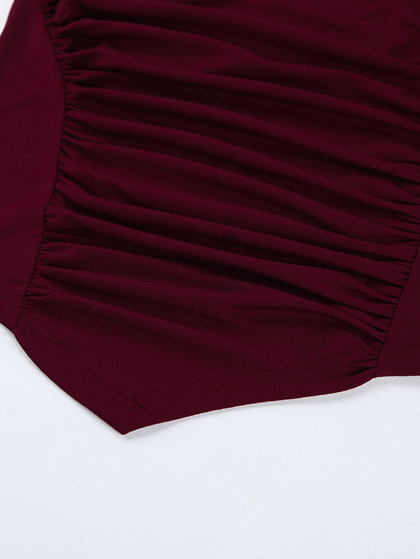 Ruched Flare Sleeve Fitted Tee