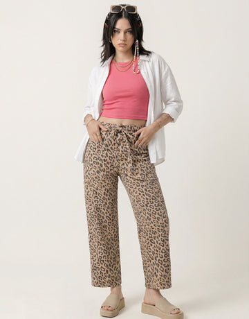Leopard Print High Waist Jeans