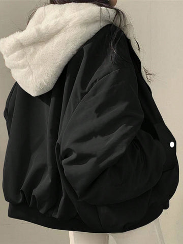 Reversible Oversized Faux Fur Puffer Jacket