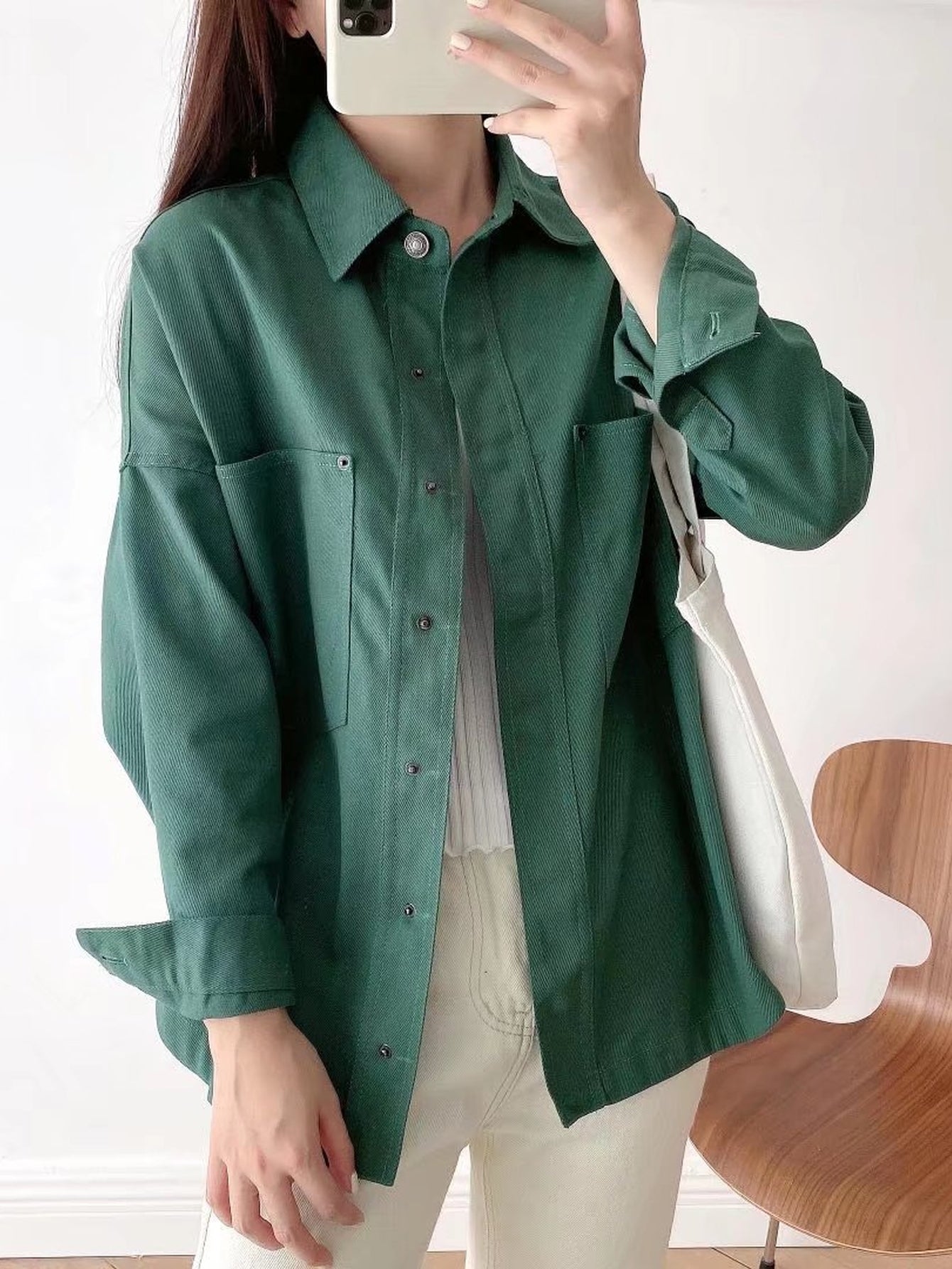 Oversized Light Wash Denim Jacket