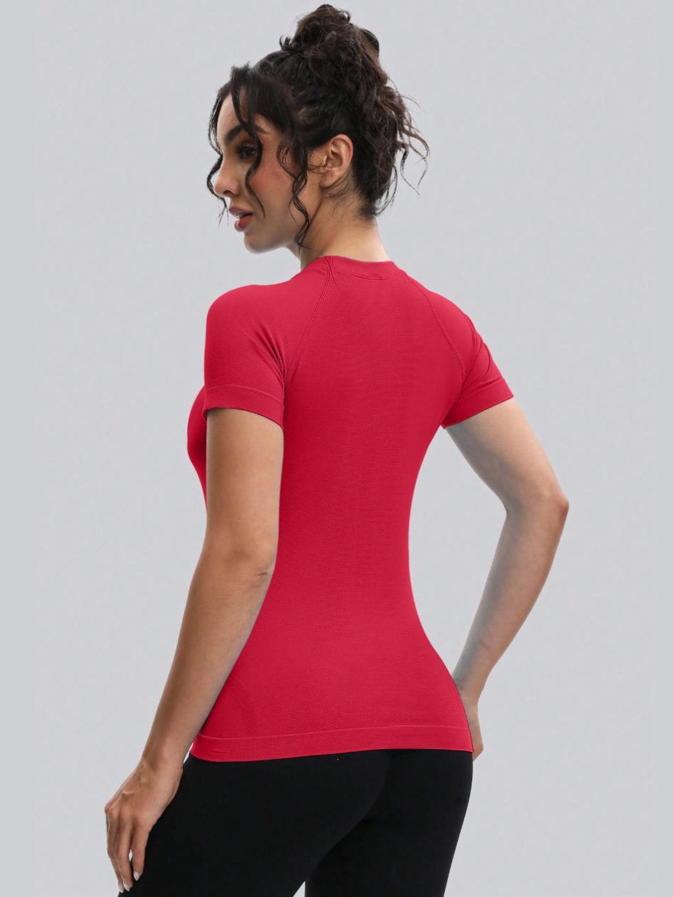 Seamless Stretchy Slim Fit Yoga T-Shirt