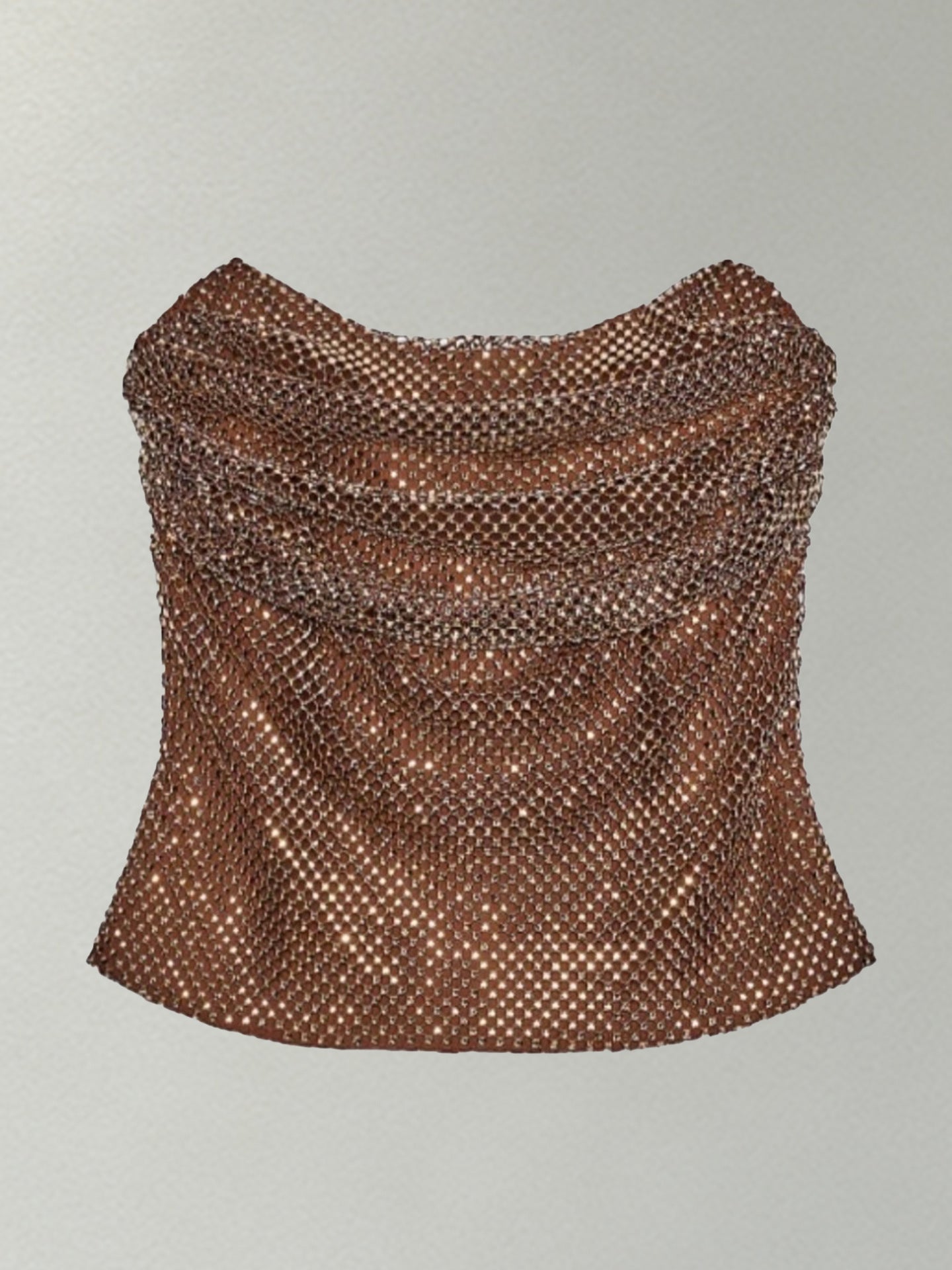 Sparkly Rhinestone Cowl Neck Skirt Set