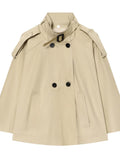 Cropped Double Breasted Trench Coat