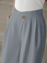 High Waisted Pleated Wide Leg Pants