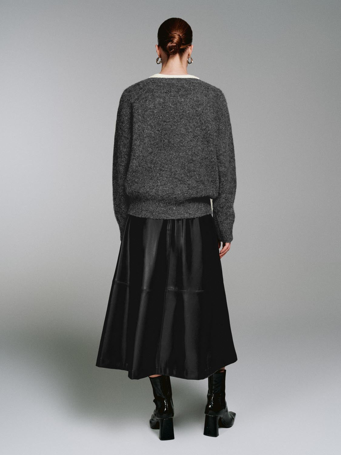 Urban Revivo Pull On Midi Skirts-Black