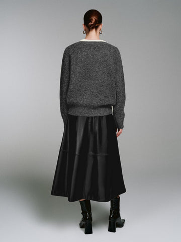 Urban Revivo Pull On Midi Skirts-Black