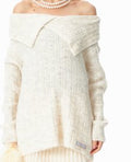 Cozy Off Shoulder Ribbed Knit Sweater