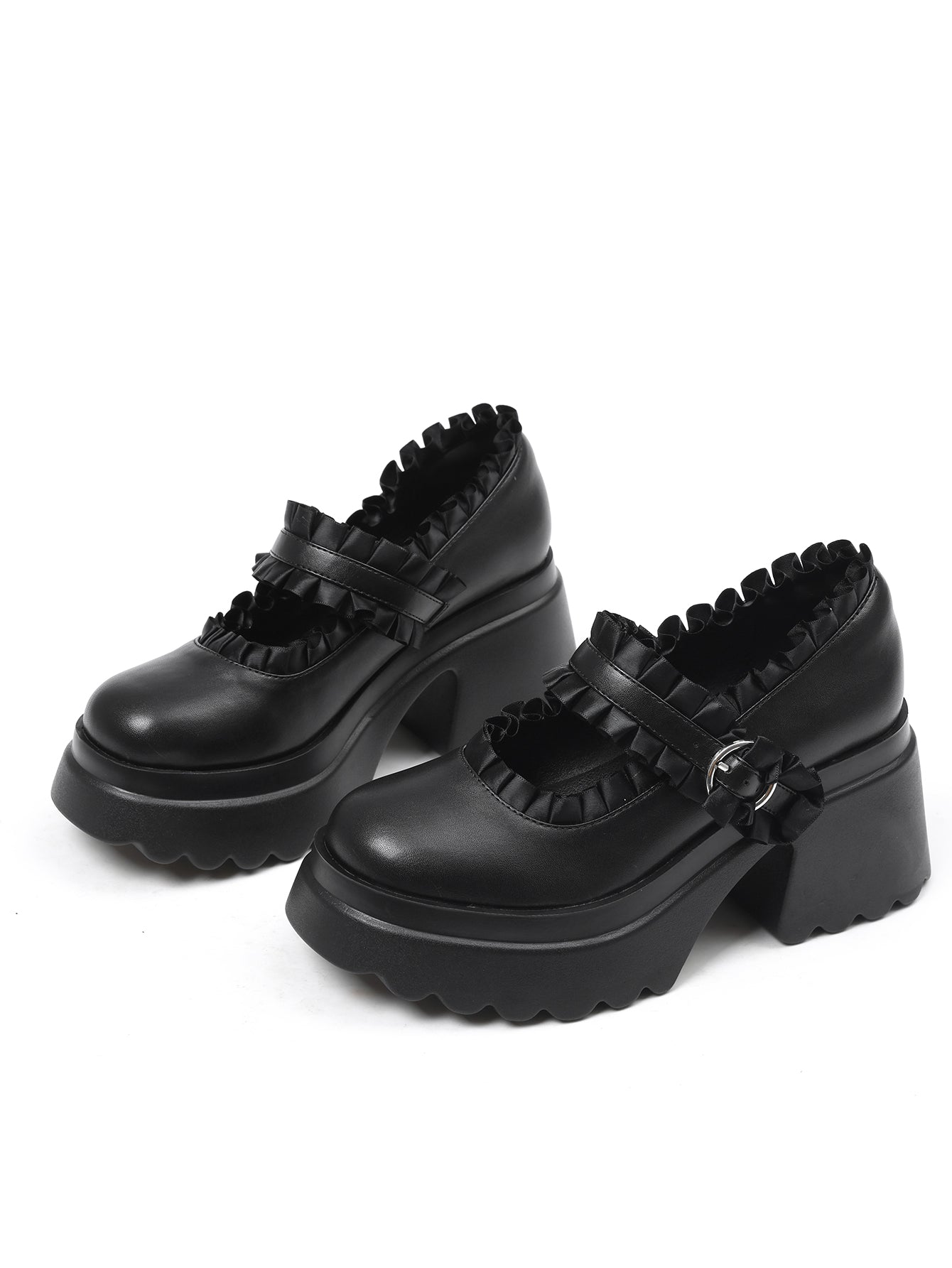 Ruffled Platform Mary Jane Shoes