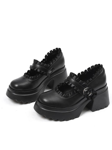 Ruffled Platform Mary Jane Shoes