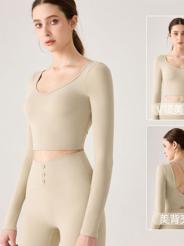 Seamless Sculpting Long Sleeve Crop Tee
