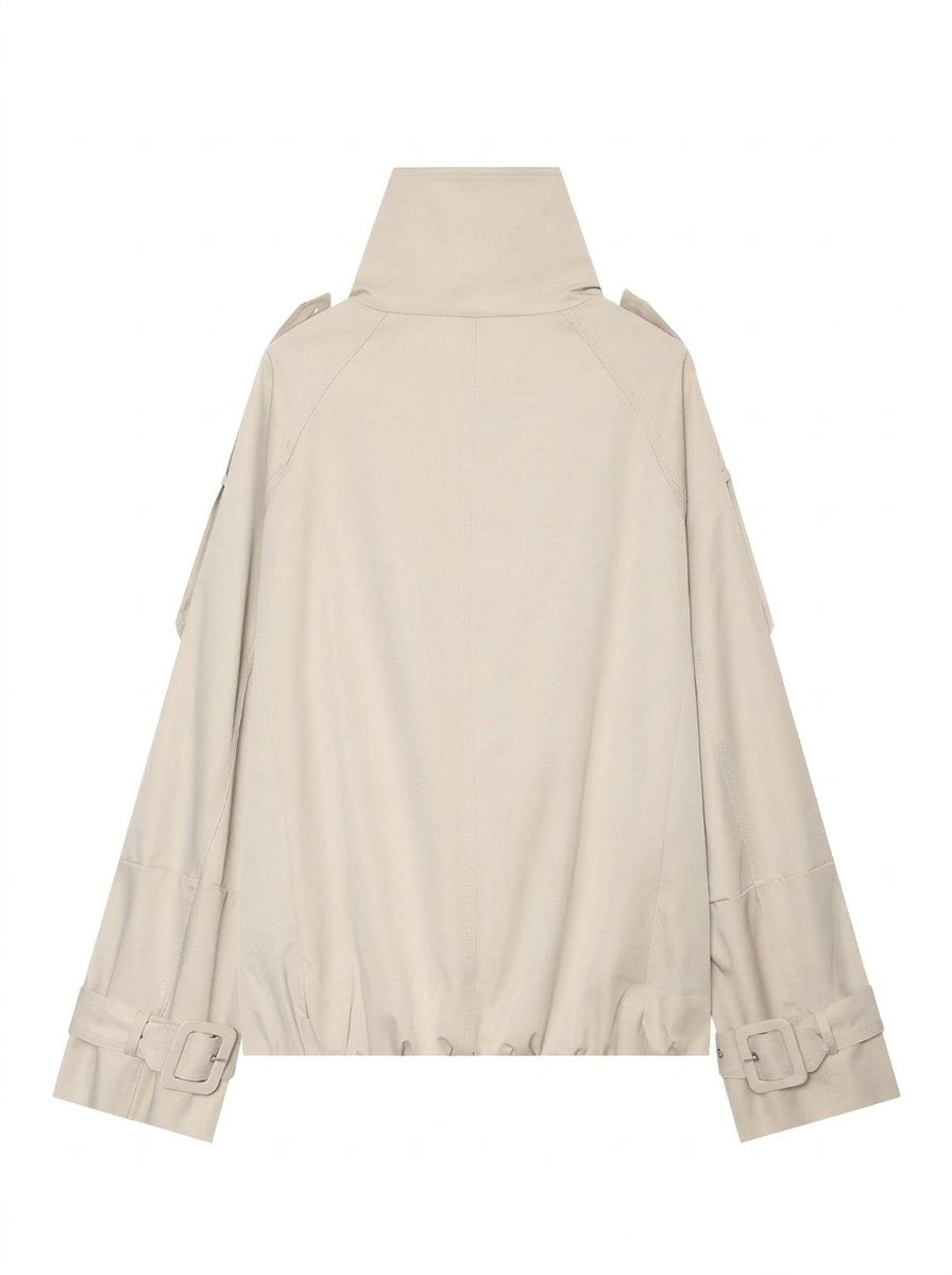 Cropped Double Breasted Trench Coat