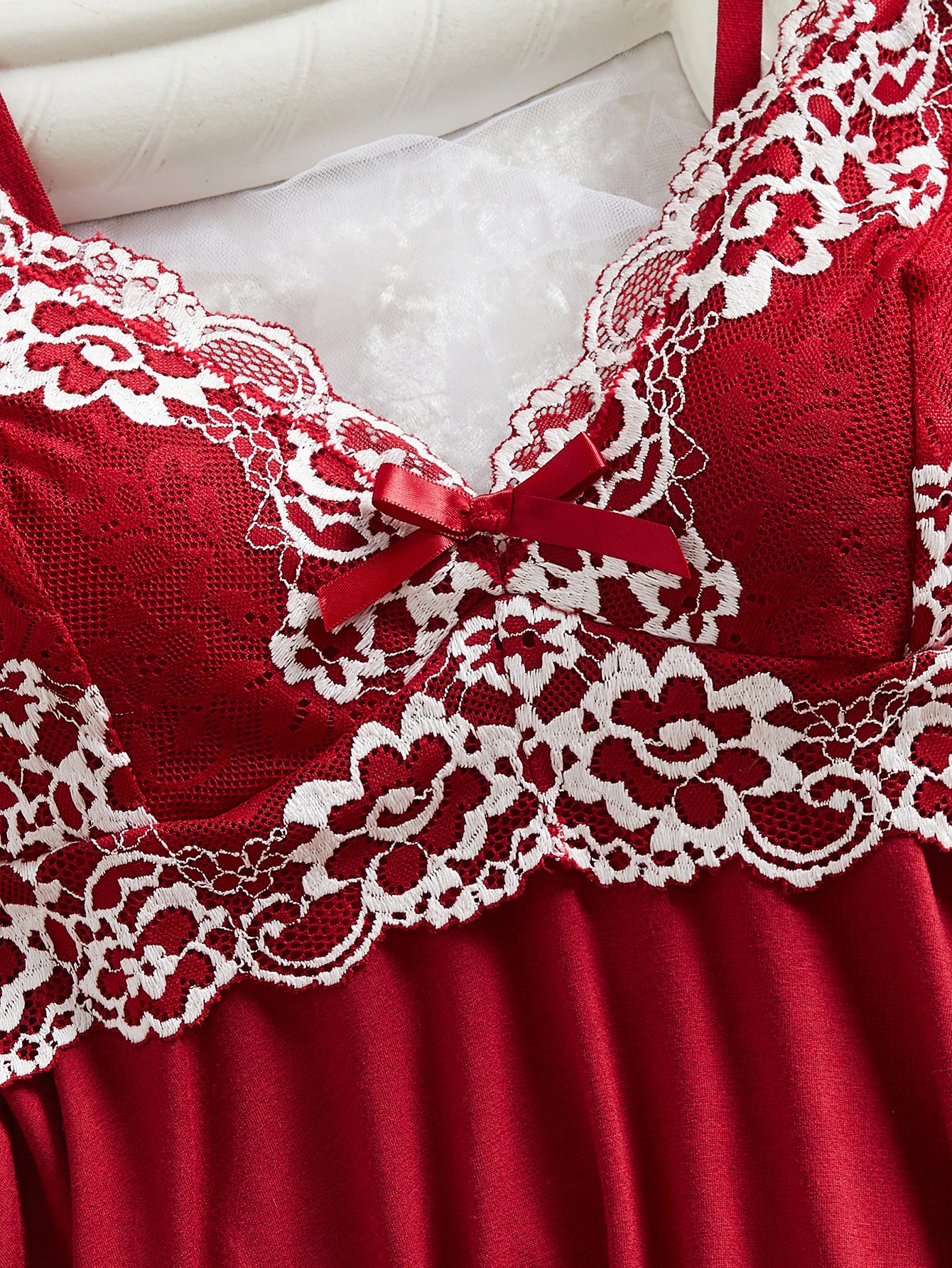 Floral Lace Trim Cami Pajama Set
