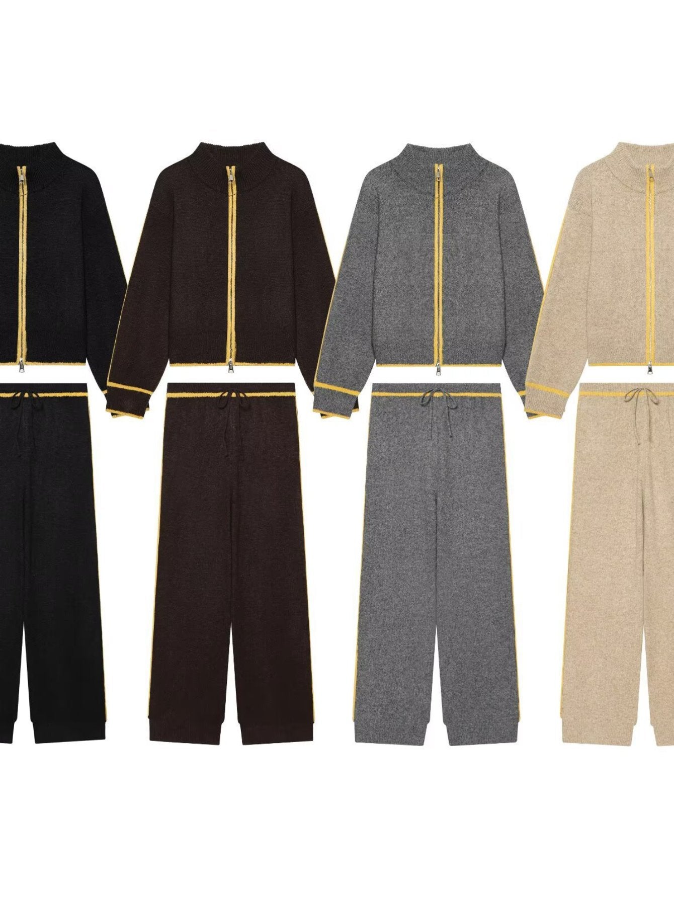 Cozy Zip Up Knit Pants Set