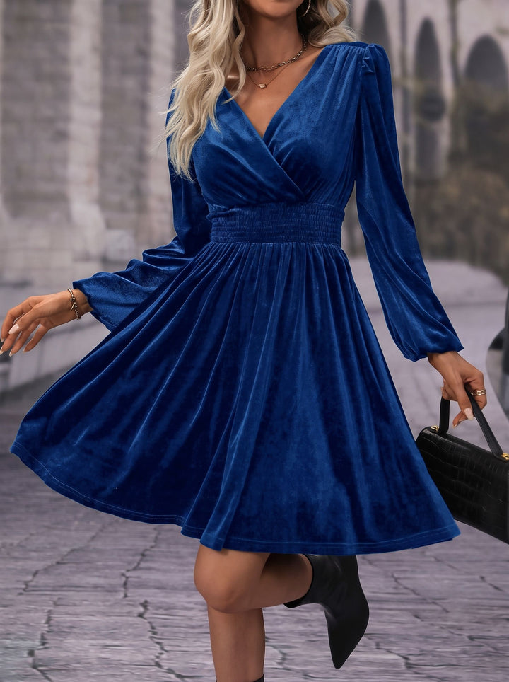 Elegant Velvet Wrap Mini Dress