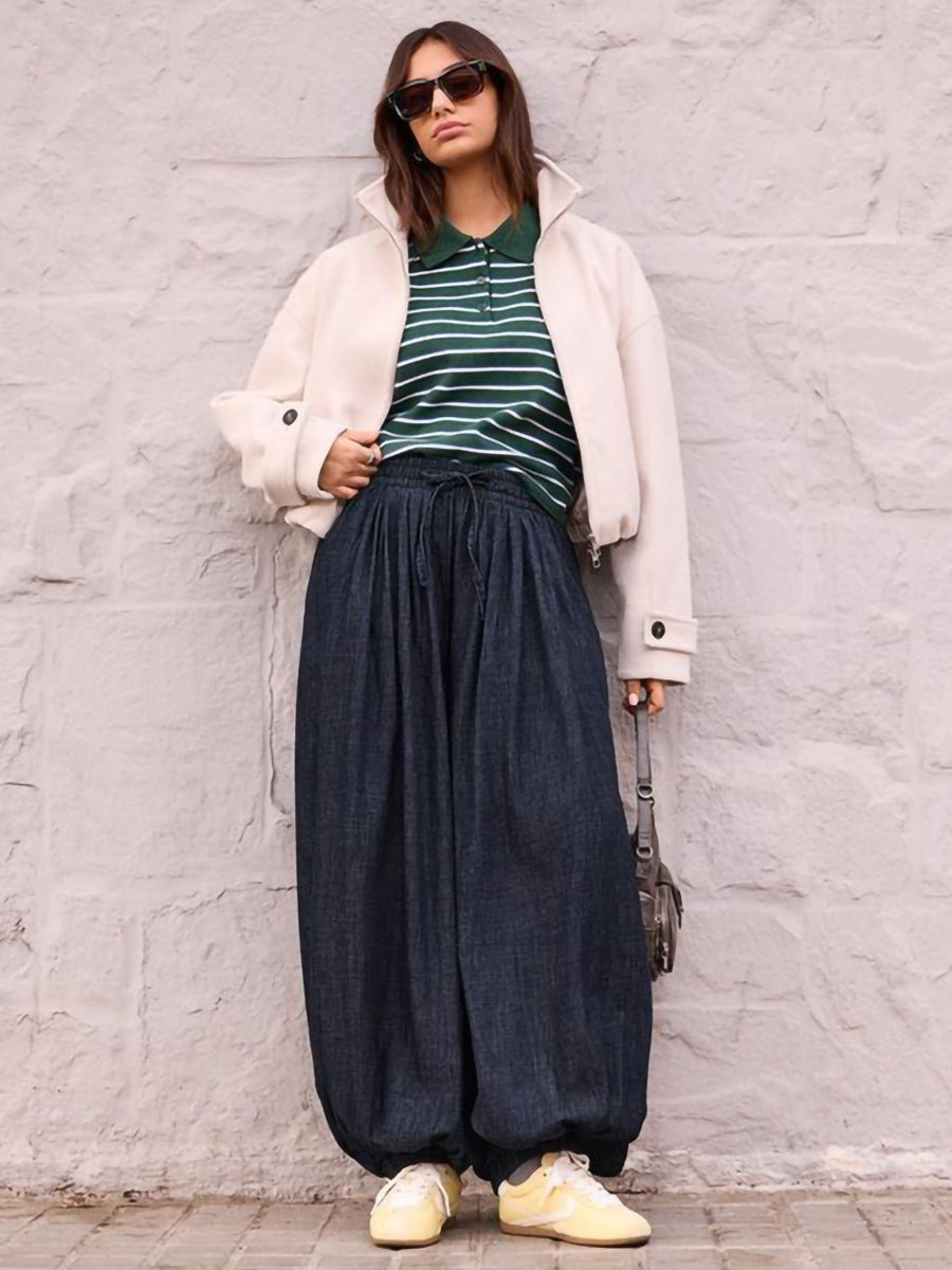 High Waisted Loose Denim Pants