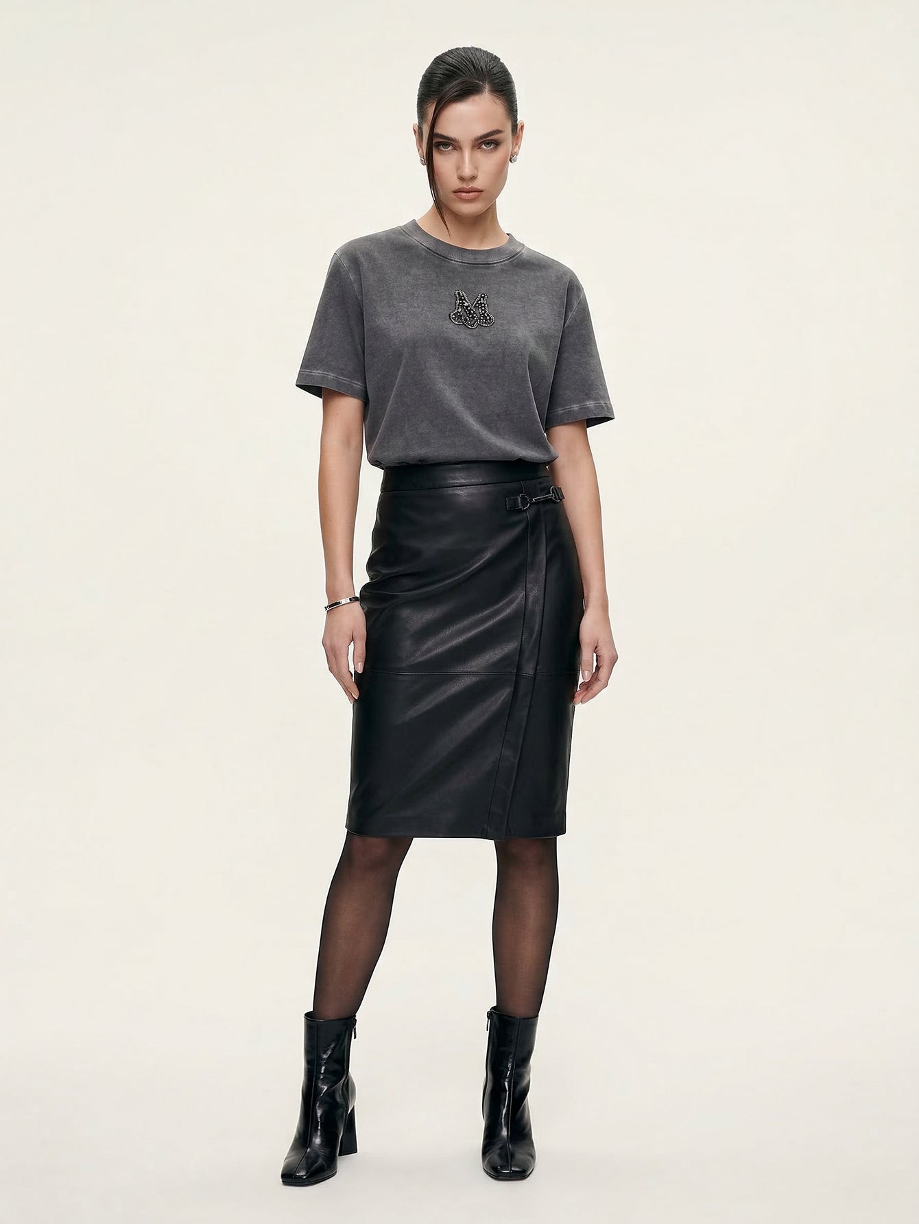 Front Crystal Cotton T-Shirt