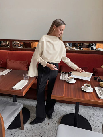 Elegant Asymmetric Split Sleeve Chiffon Blouse