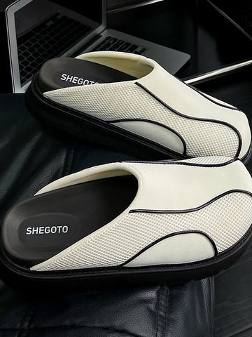Comfy Platform Mesh Slip On Mules