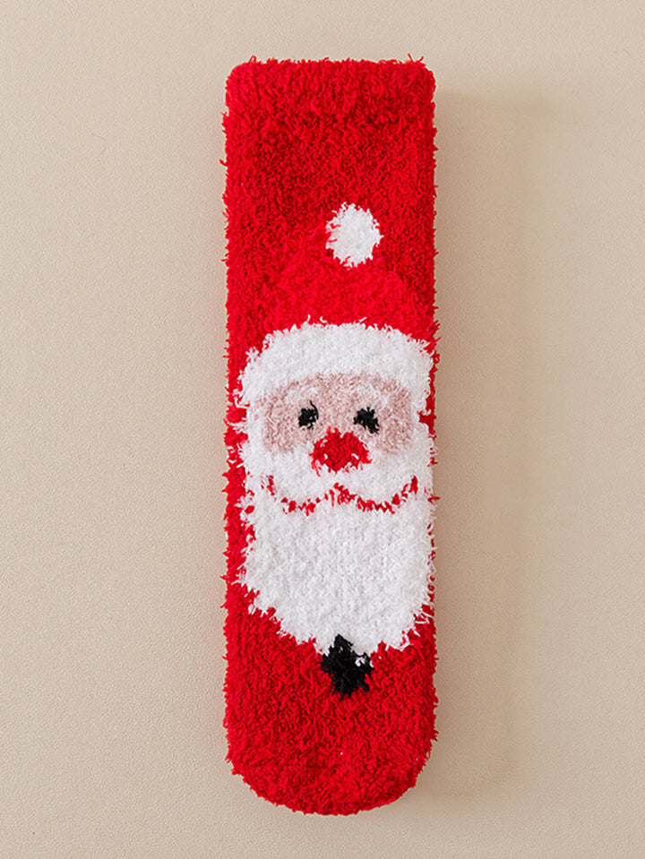 Cozy Plush Christmas Tree Socks