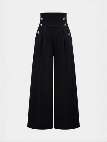 High Waisted Wide Leg Trousers