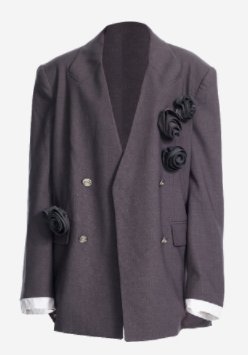 Floral Embellished Oversized Blazer Jacket