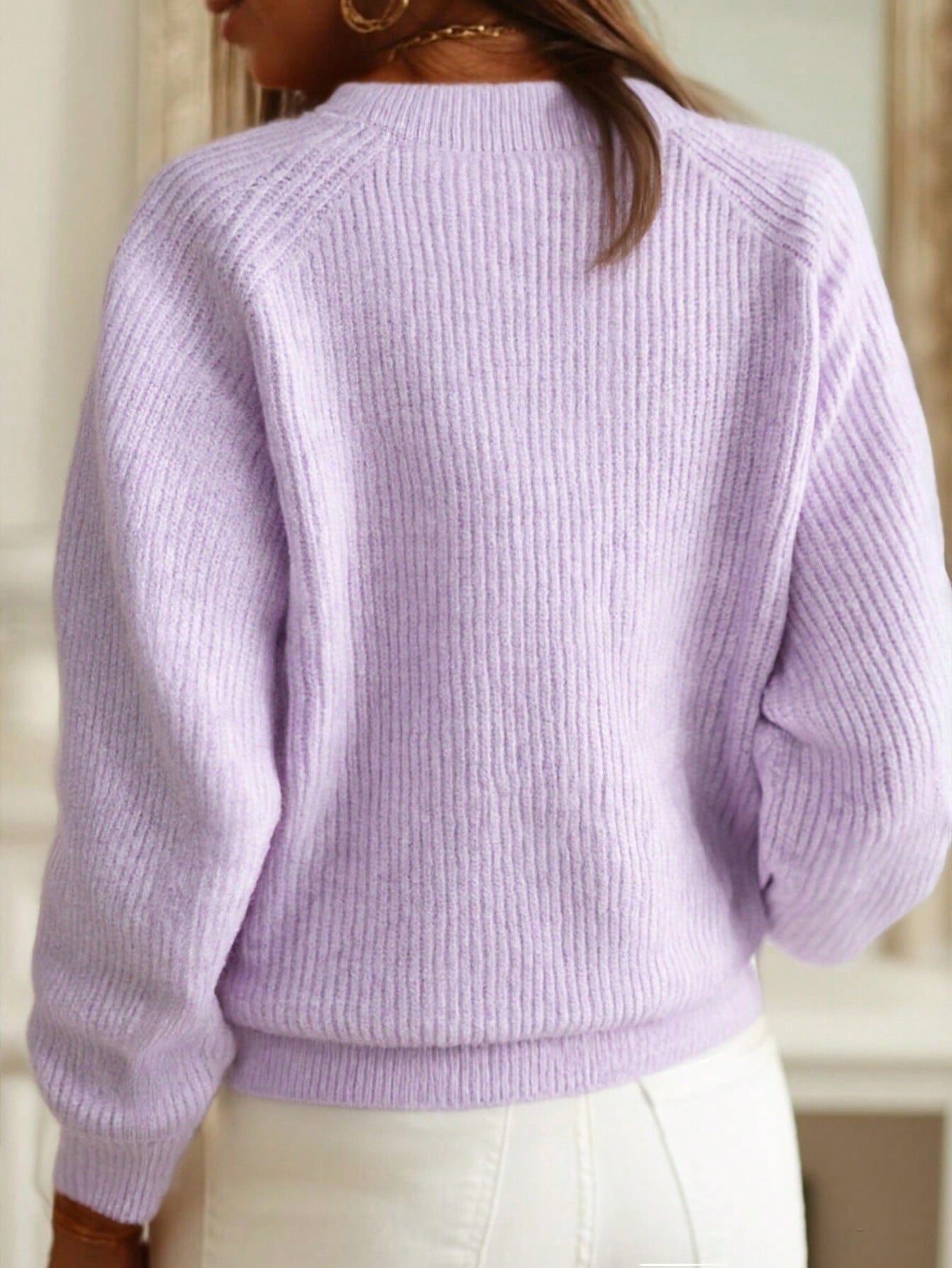 Cozy Lavender Button Down Knit Cardigan