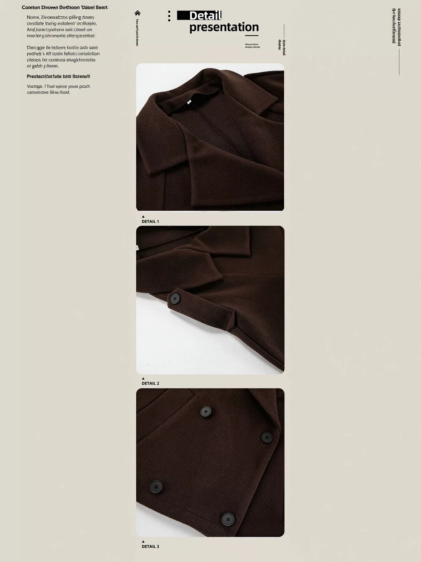 Brown Double Breasted Cropped Jacket