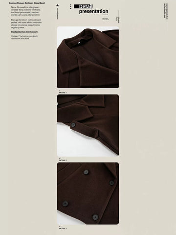 Brown Double Breasted Cropped Jacket