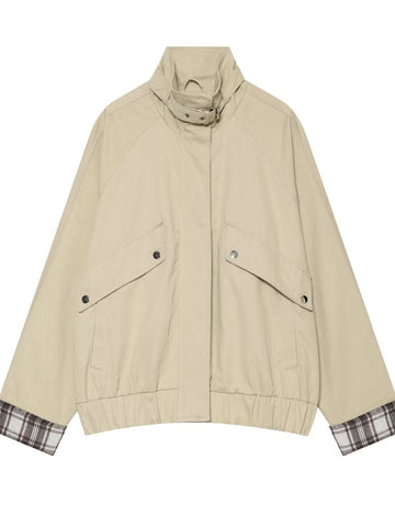 Oversized Stand Collar Utility Bomber Jacket