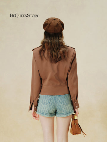 Embellished Floral Military Style Jacket