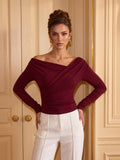 Elegant Off Shoulder Ruched Tee