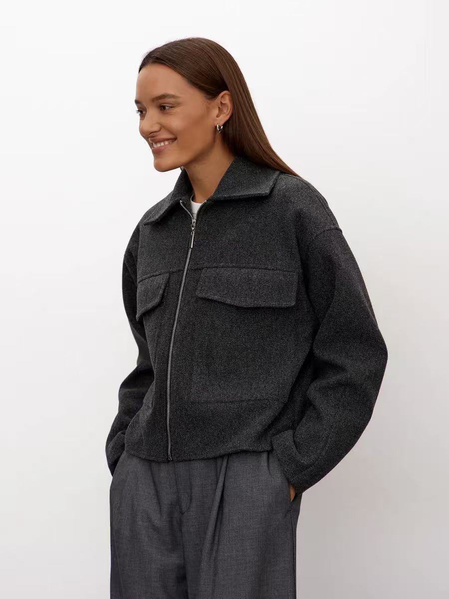 Oversized Zip Up Knit Cardigan