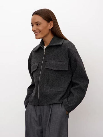 Oversized Zip Up Knit Cardigan